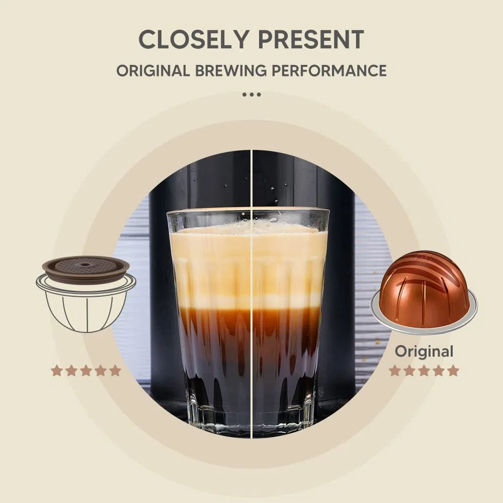Coperchio riutilizzabile per capsule VertuolineCoffee Silicone alimentare, filtro ricaricabile, compatibile N Espresso