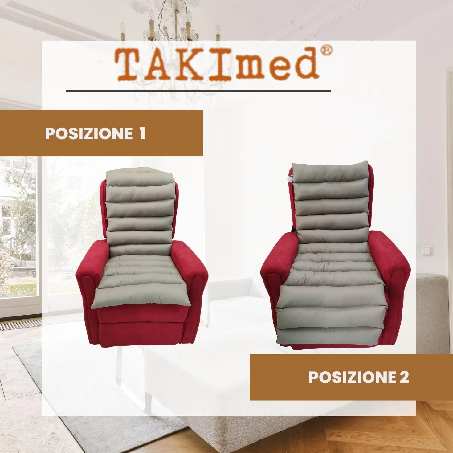 TAKIMED Copripoltrona lungo in Fibra Cava Siliconata, Stuoia Antidecubito, Rivestimento poltrona Massaggiante, Rivestimento per Poltrona Universale.12 elementi Prodotto Italiano.