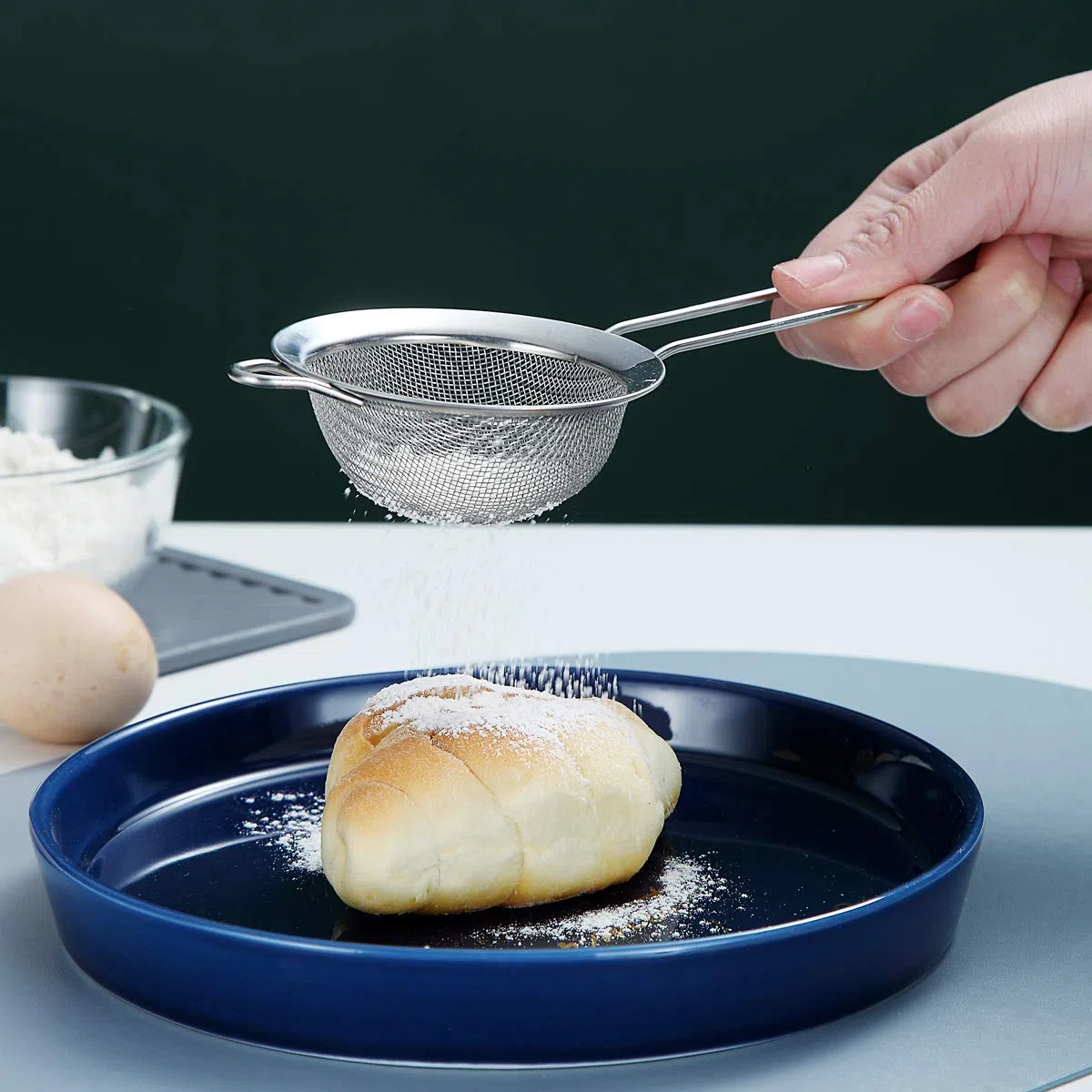 Kyraton Set da 6 colino a maglia fine, setaccio per farina da forno, colino in acciaio inossidabile, colino per tè matcha, separatore per sugo, colino per pasta stasher