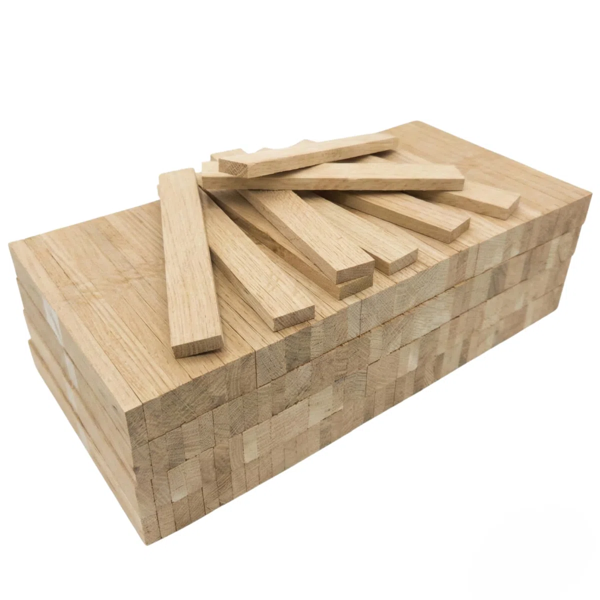 Blocchi di legno di quercia per lavori artigianali Confezione XL da 100 pezzi - bastoncini di legno per lavori artigianali Striscia di legno di quercia da 22 x 8 x 160 mm