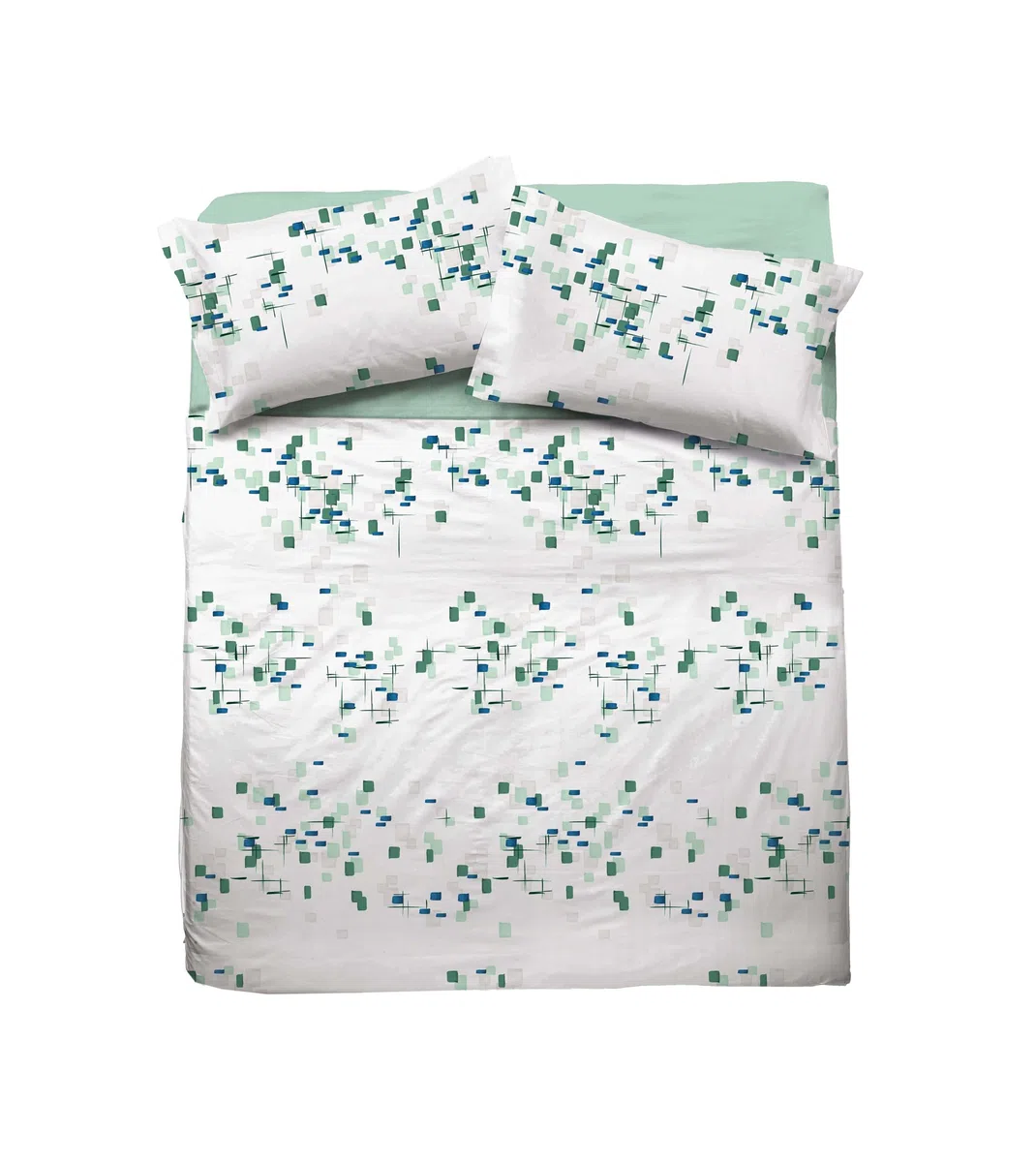hermet Set Lenzuola Letto Matrimoniale In 100% Cotone Fantasia, Completo Letto 2 Piazze, Lenzuolo da Sopra + Lenzuolo con Angoli +2 Federe, Terry Bosco