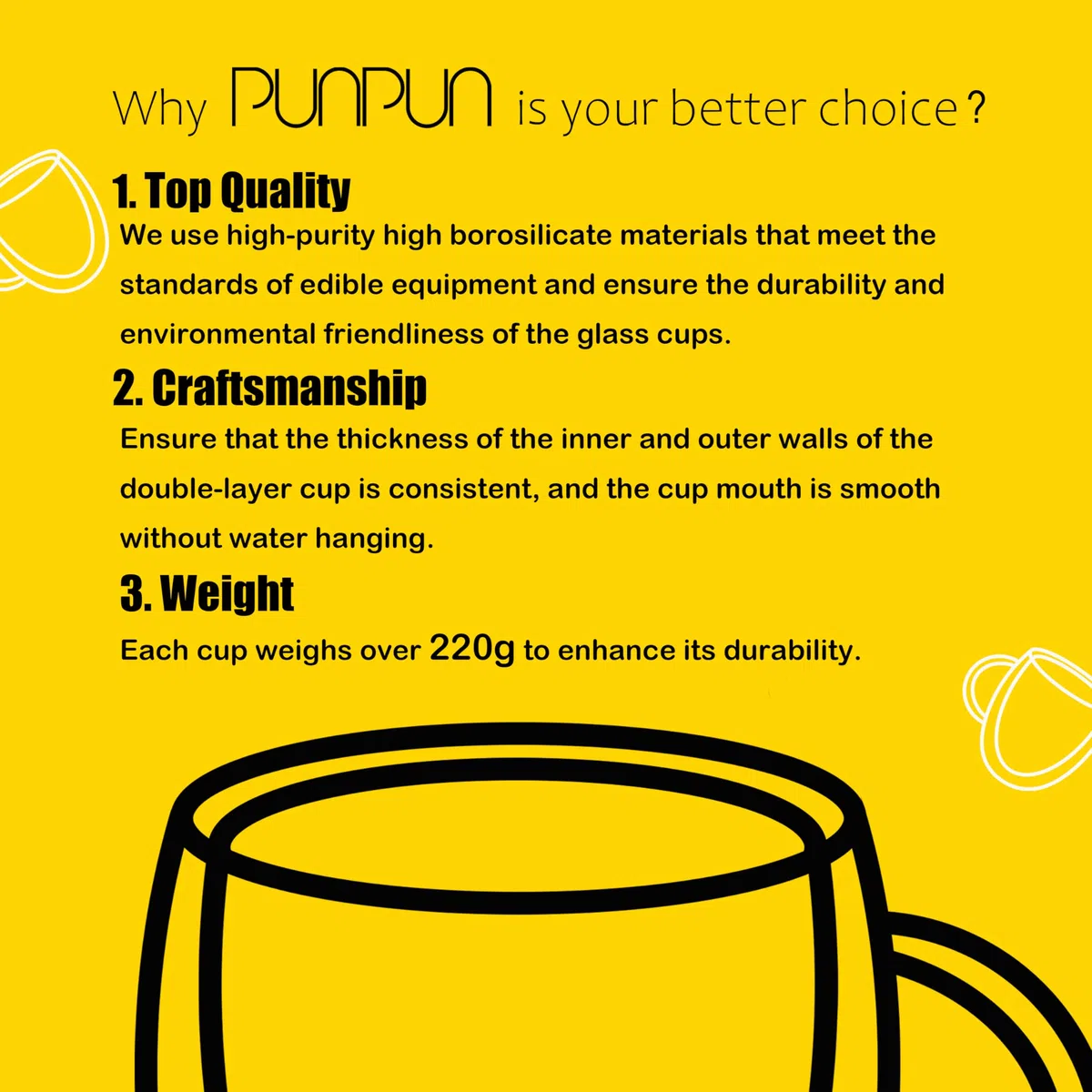 PunPun glass (2 * 380 ML)
