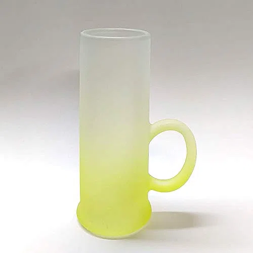 Set confezione 6 bicchieri bicchierini satinati gialli vodka limoncello manico