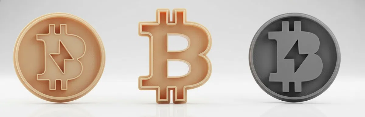 Set di 3 formine per biscotti Bitcoin, con logo Bitcoin, per alimenti, made in Germany, regalo cripto