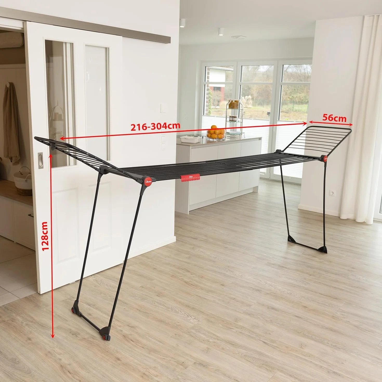 Vileda Stendibiancheria Infinity Flex Ultimate, Pieghevole, Nero, Griglia Telescopica Estensibile