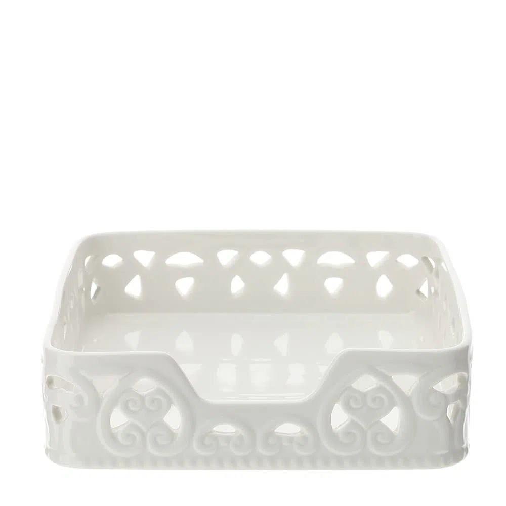 Hervit PORTATOVAGLIOLI Porcellana TRAF.20X20X6CM