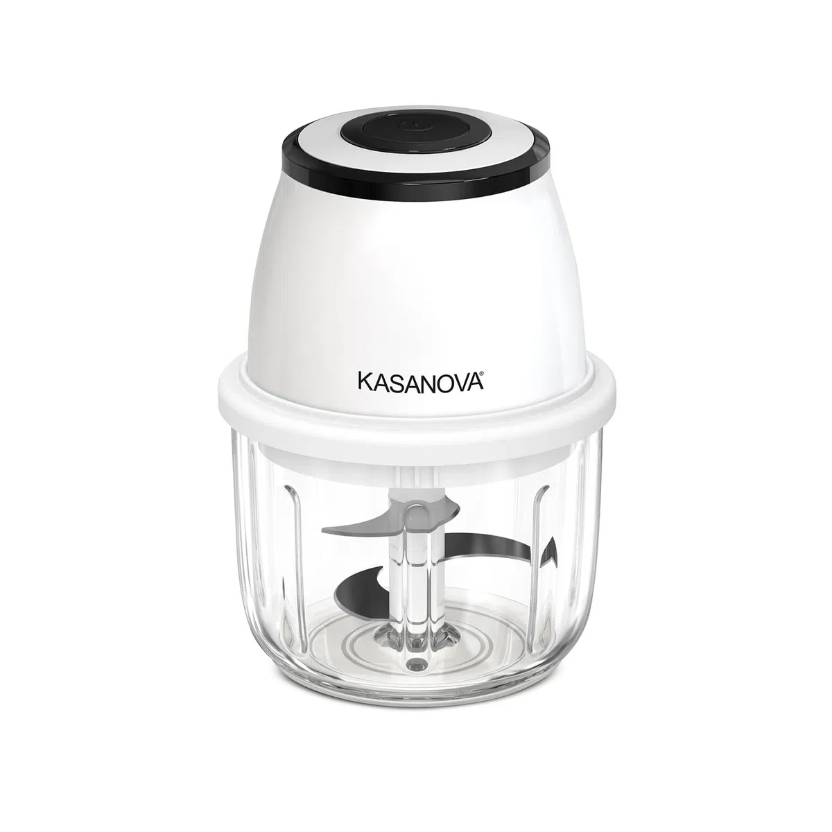 KASANOVA Tritatutto elettrico a batteria con contenitore, bianco da 300 ml