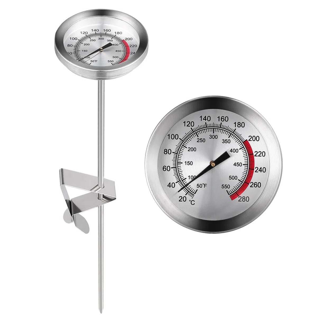 Cabilock Termometro per friggitrice con termometro per carne facilmente leggibile per alimenti per tacchini, barbecue, forno, 23 cm