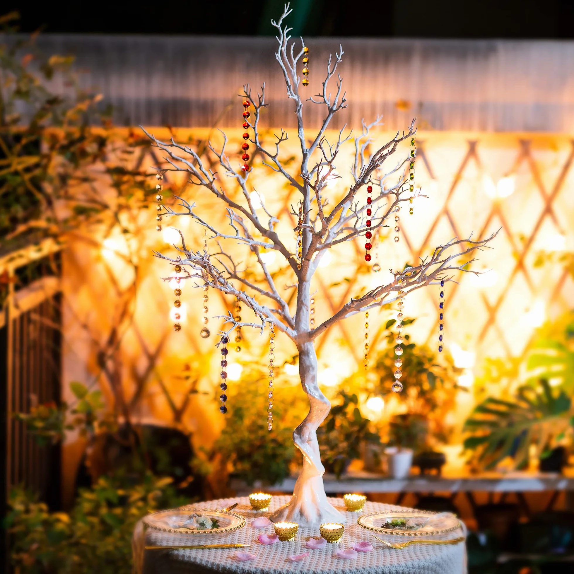 Sziqiqi 105cm Bianco Albero per Matrimonio Centrotavola Albero di Pasqua da Decorare Grande Albero Decorativo Interni All'Aperto Natale Display Albero dei Desideri per Esposizione Eventi Compleanno