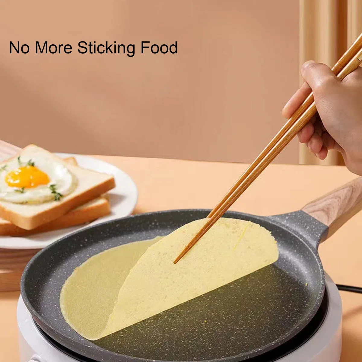 Padella Per Crepe, Padella Pancake, Kitchen Padella per crêpe, Stoviglie da Cucina in Lega di Alluminio a Fondo Piatto, per uova, omellete, tawa, roti(20cm)