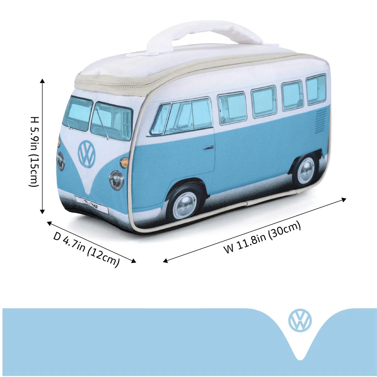 Board Masters VW Collection - Volkswagen Hippie Bus T1 Camper Van Borsa per merenda (Blu)