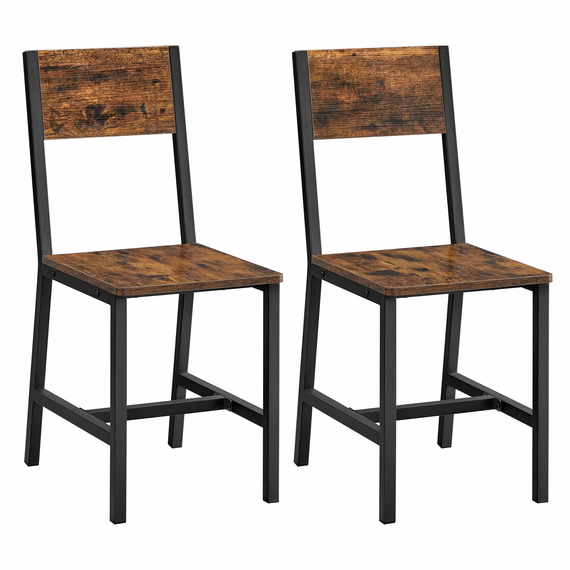 VASAGLE Sedie da Pranzo, Set di 2 Sedie da Cucina, Struttura in Acciaio, Stile Industriale, per Sala da Pranzo, Soggiorno, Cucina, Marrone Vintage e Nero Inchoistro LDC092B01V1