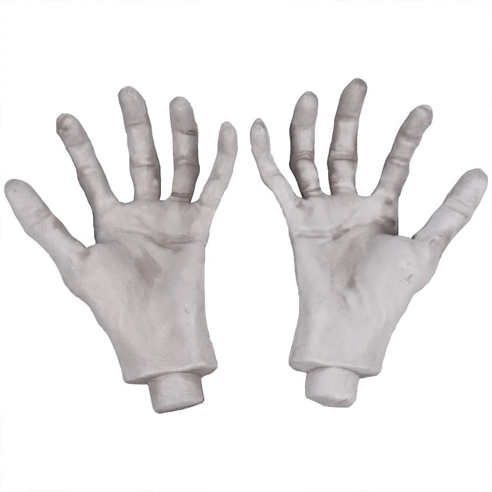 XONOR 2 paia di mani di zombie di plastica realistiche di Halloween per la decorazione di oggetti spaventosi di terrore di Halloween