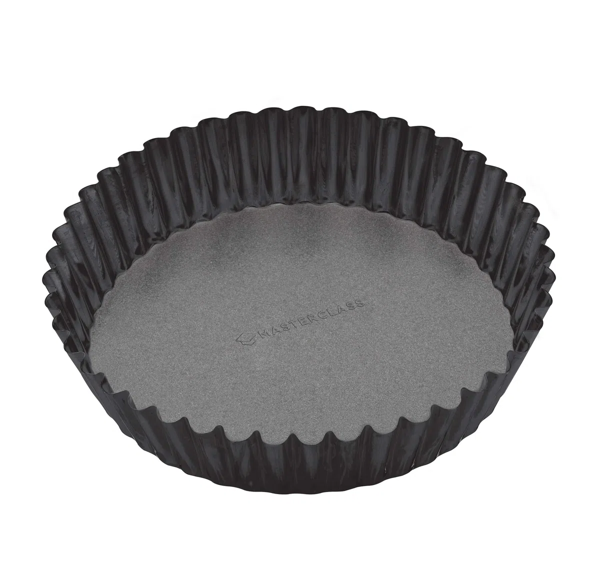 MasterClass Teglia per crostate extra profonda con fondo sciolto e antiaderente senza PTFE, PFOA e BPA, robusto acciaio al carbonio da 1 mm, 25 x 5,5 cm