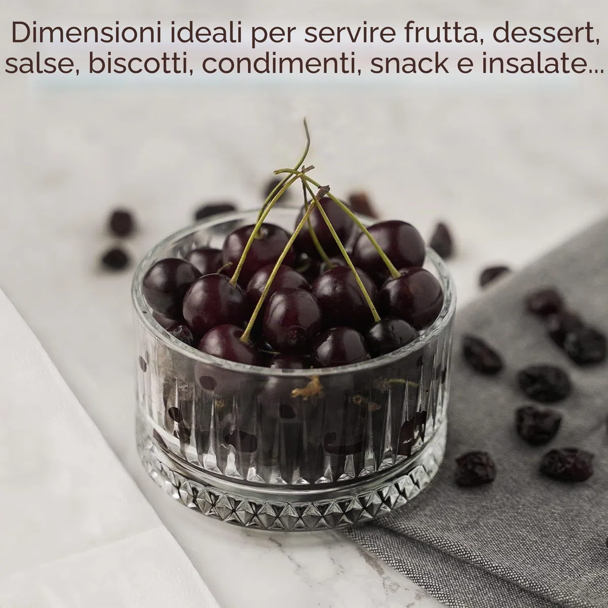 CRYSTALIA Qualità Premium Ciotola per Dessert in Vetro, 240ml 100% SENZA PIOMBO Coppe Gelato, Bicchieri, Coppette per Budini e Snack