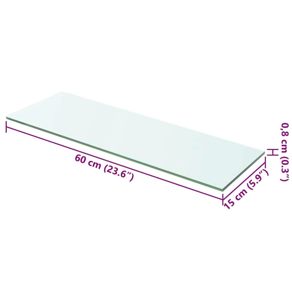 Genérico Pannello Mensola in Vetro Trasparente 60x15 cm,Trasparente,1.99kg,243823