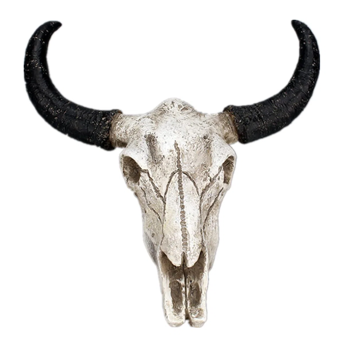 LXLUOO Arazzo da parete con teschio di mucca, resina Longhorn cranio mucca, decorazione da parete per cameretta dei bambini, decorazione in resina con foro di sospensione