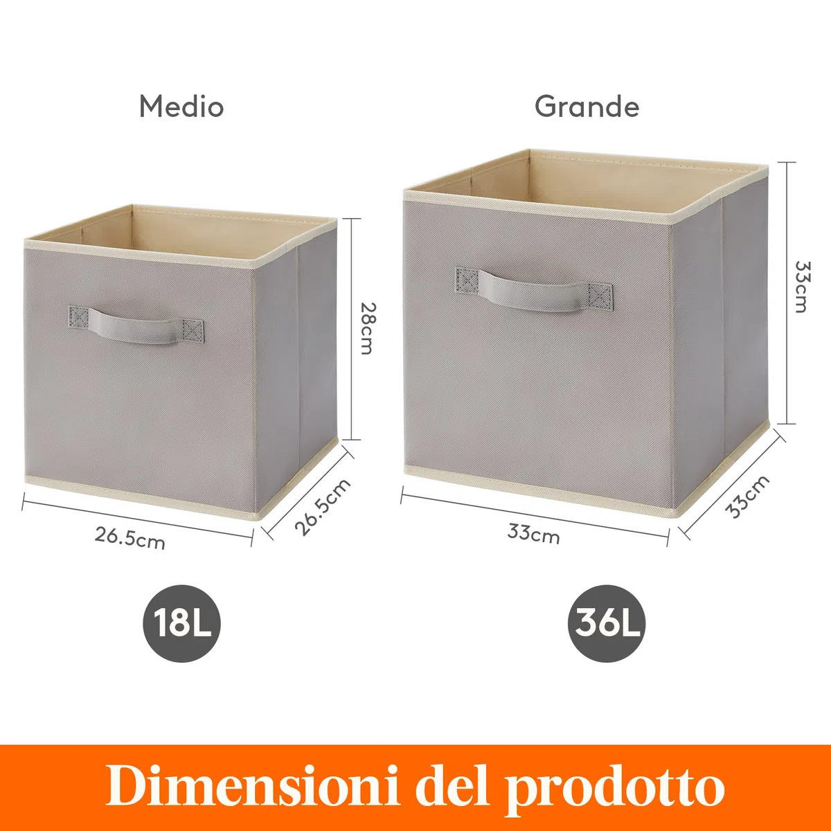 Lifewit Set di 10 Cubi Portaoggetti Pieghevoli, Cesti Portaoggetti in Tessuto, Scatole Portaoggetti con Manici, Scatole per Armadio, Vestiti, Giocattoli, 26,5 x 26,5 x 28 cm, 18 L, Grigio chiaro