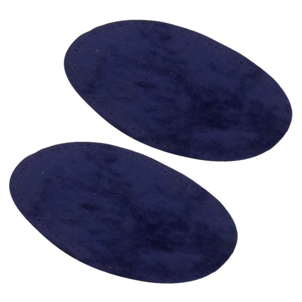 POFET 3 paia di ginocchiere ovali da cucire in camoscio per la riparazione di maglioni, colore: marrone/azzurro