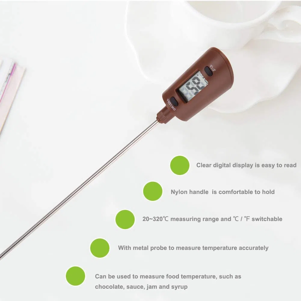 MAGT Termometro per Cioccolato, Termometro Digitale in Silicone Termometro da Forno con Display per Creme Sciroppi Salsa