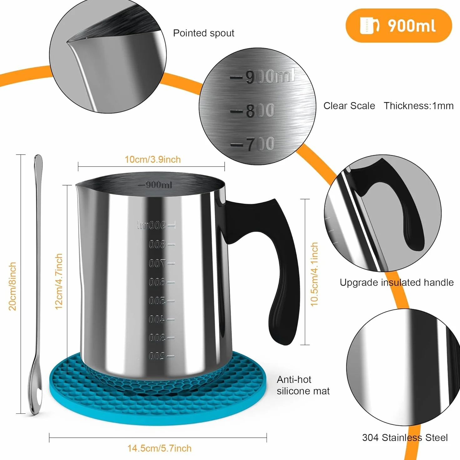 Kit per la realizzazione di candele Ohcans, forniture per la creazione fai da te con cera di soia per adulti, con 900ml di bollitore, cera di soia, stoppini, termometro