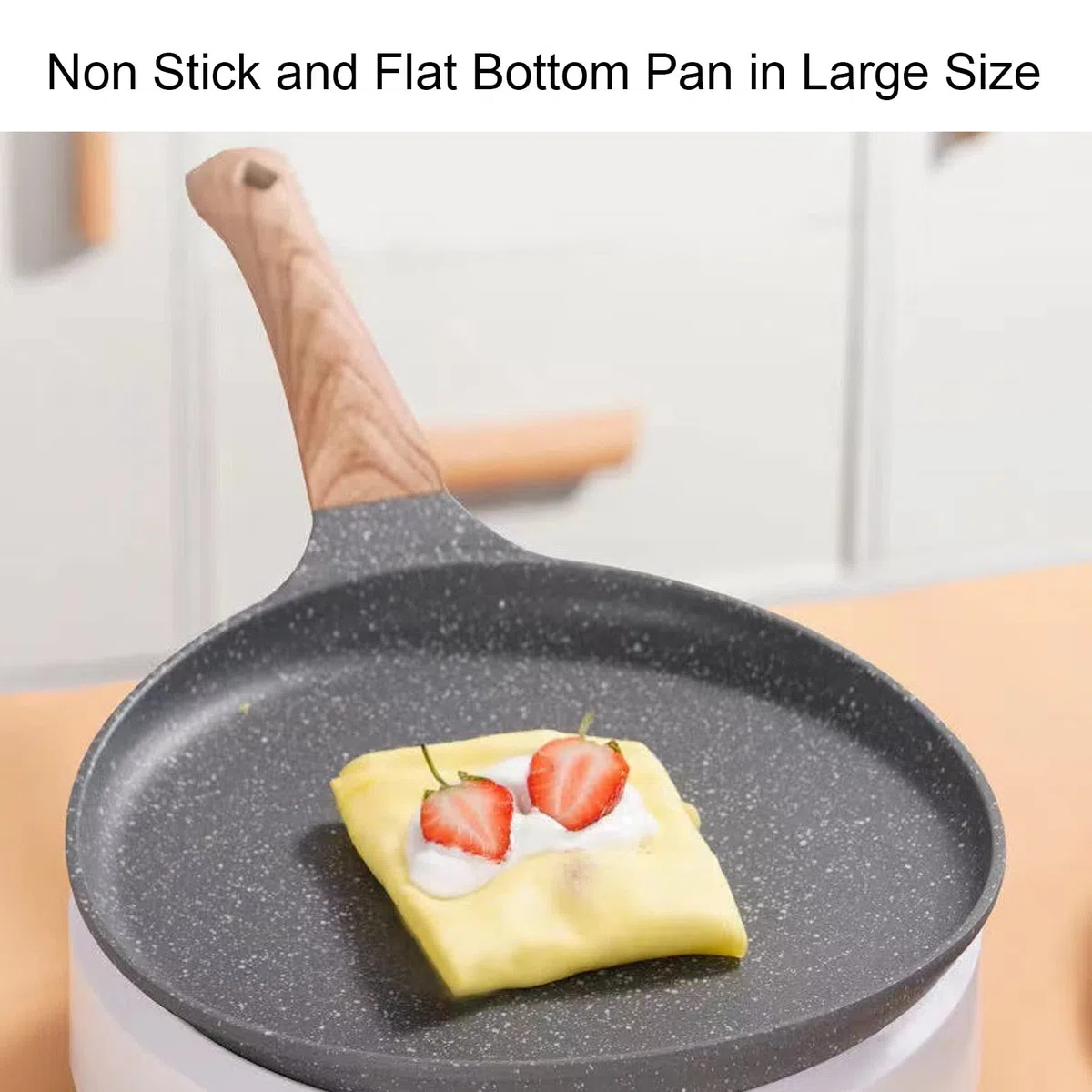 Padella Per Crepe, Padella Pancake, Kitchen Padella per crêpe, Stoviglie da Cucina in Lega di Alluminio a Fondo Piatto, per uova, omellete, tawa, roti(20cm)