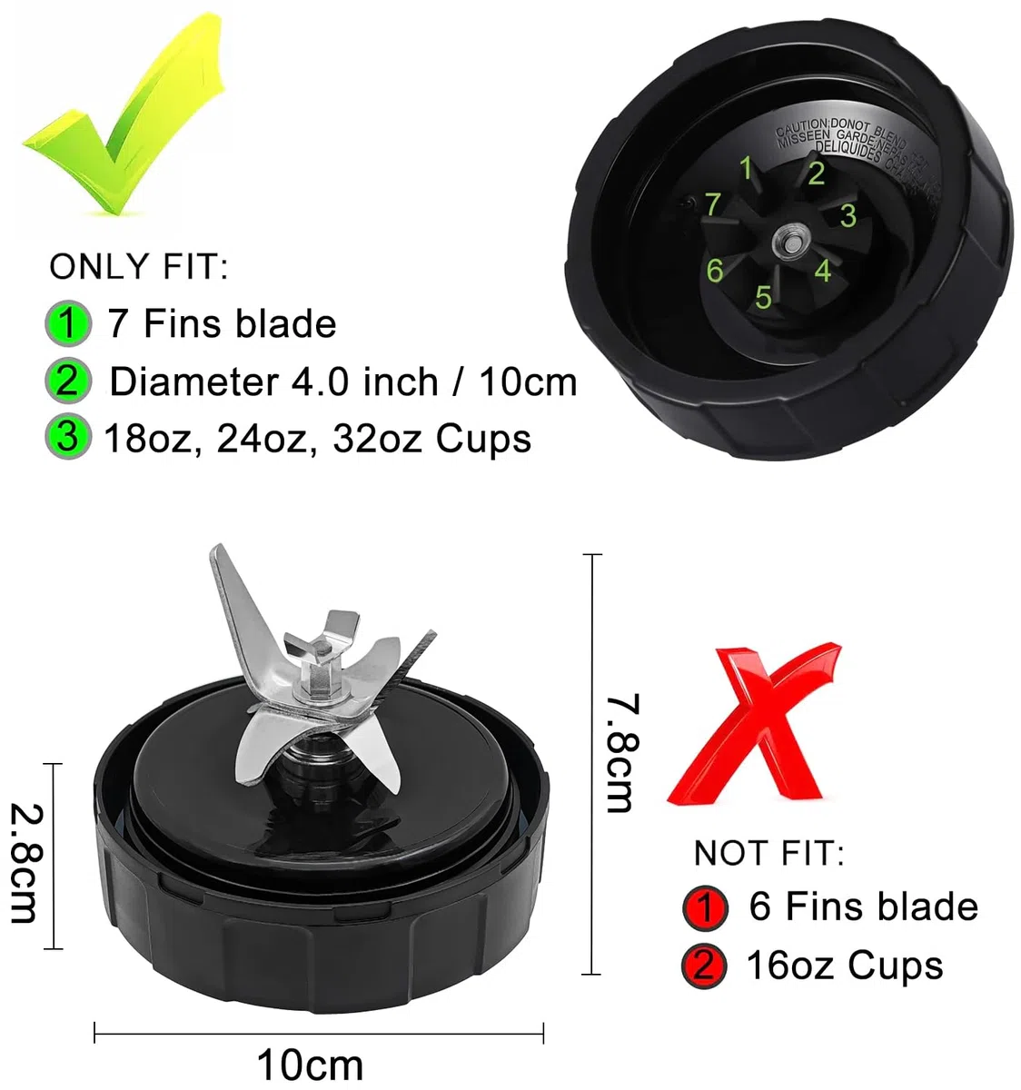 Lame di Ricambio per Frullatore Ninja, Estrattore Lama Compatibile con Ninja Frullatore Detect Power Processor TB401EU TB301EU, Ninja Foodi Frullatore Power CB350EU CB100EU CB150EU, SS101 SS151 SS351