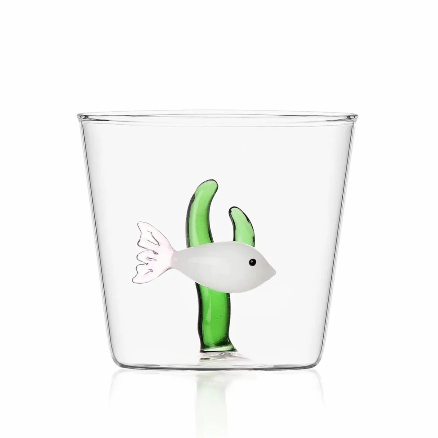 Ichendorf Vetro Set 6 Bicchieri da Acqua Decorati Marine Garden Pesce con Alga, 300 ml