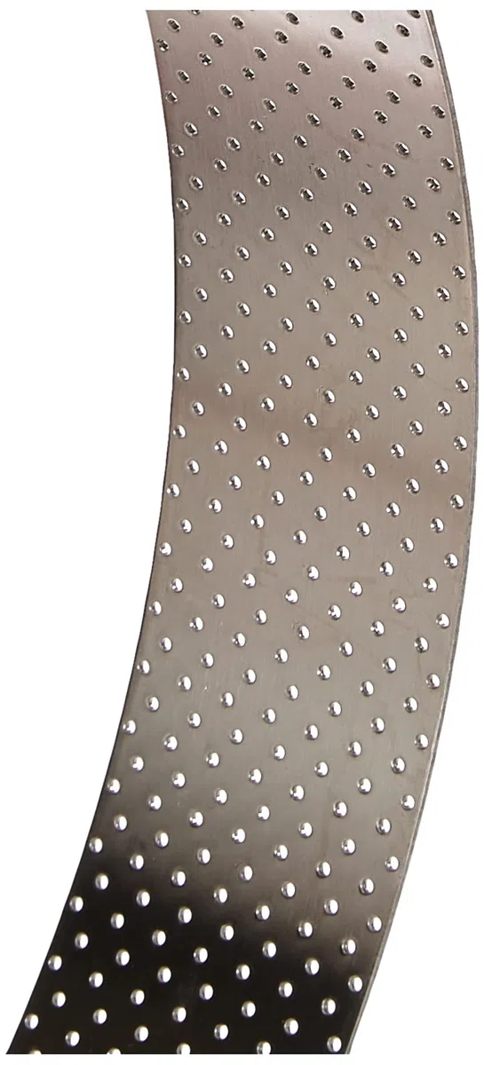 De Buyer - Cerchio per torta rotondo VALHORNA in acciaio inox perforato - 24,5 x 3,5 cm - Made in Francia, Tecnologia AIR SYSTEM, Micro-perforazioni per cottura rapida e omogenea, per risultati