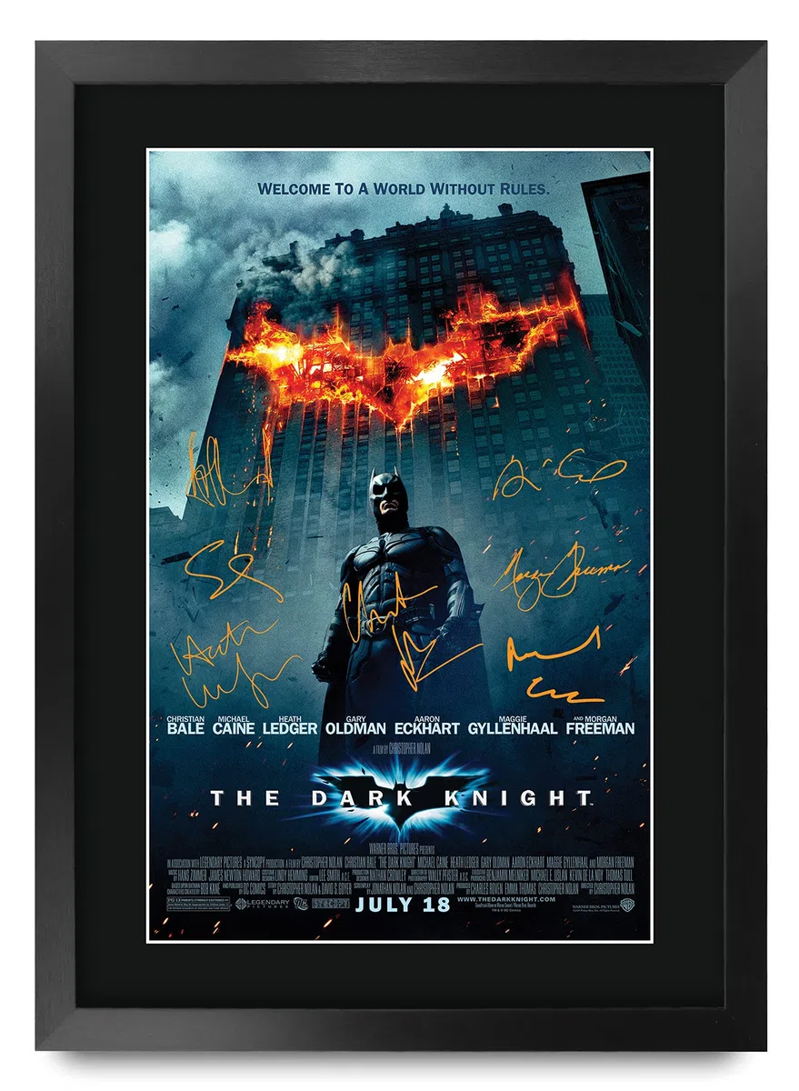 HWC Trading The Dark Knight Batman A3 Incorniciato Firmato Regalo Visualizzazione Delle Foto Print Immagine Autografo Stampato Per Gli Appassionati Di Cinema