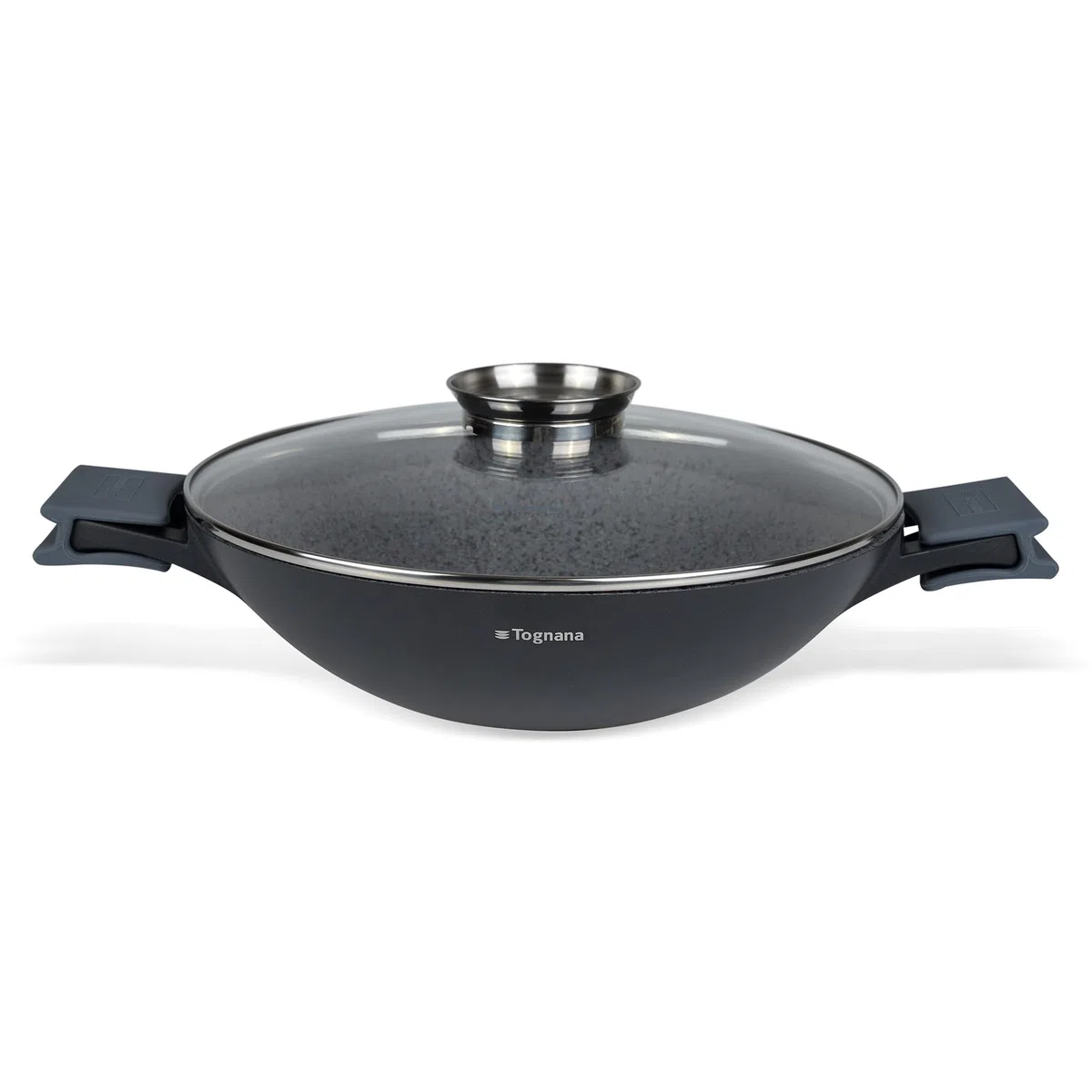 Tognana Ambiziosa Wok 2 Manici 32cm con Coperchio Aroma e Presine in silicone