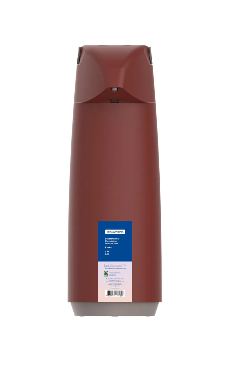 Tramontina Caraffa Termica per Bevande con Sifone Colore Rosso Exata 1,8L