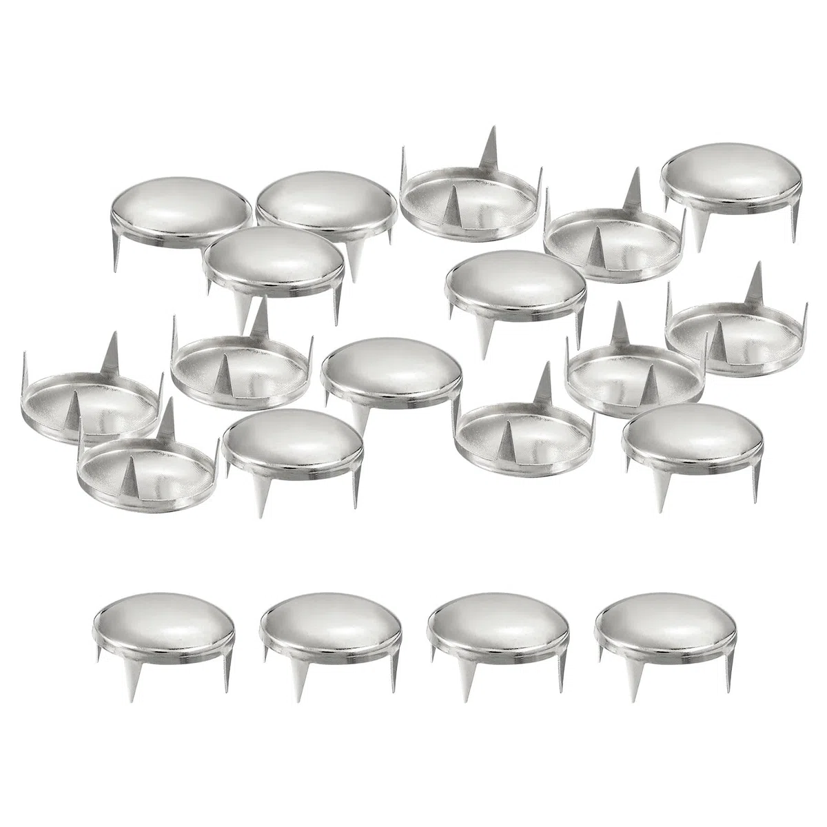 QUARKZMAN 160pz Rivetti a Cupola Tonda Argento, Rivetti Rotondi Borchie Ottone Punte Puntini Punk Rock Perline Artiglio per Vestiti Cintura Borsa Scarpe Bracciale Artigianato Pelle 16mm
