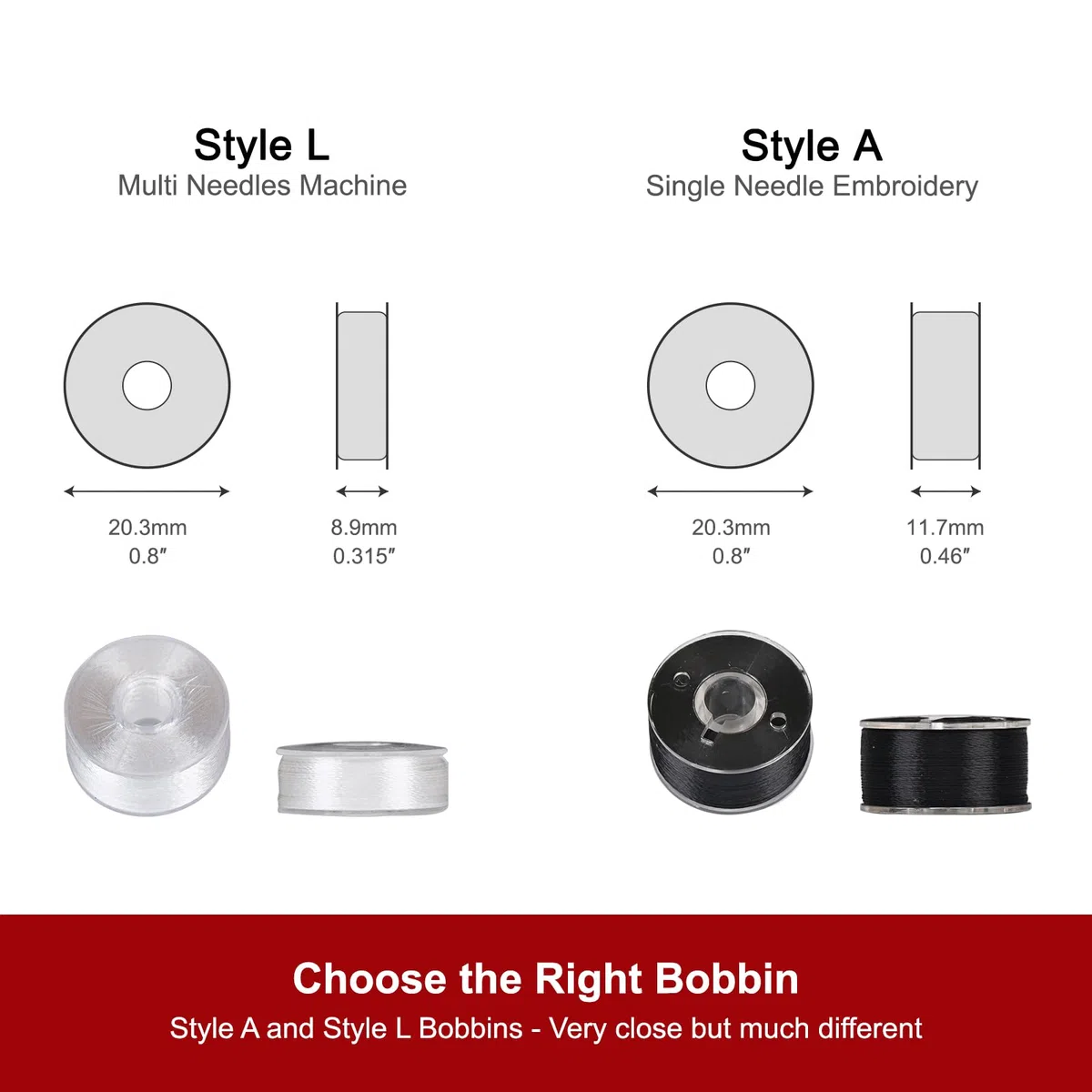 144 bobine preavvolte 75D/2 (60 WT), misura A, lati in plastica bianca, classe 15, filo per ago singolo da ricamo e macchina da cucire, 130 metri