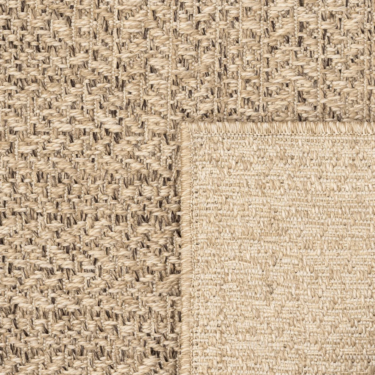 the carpet Kansas – tappeto indoor/outdoor in juta naturale, resistente e facile da pulire, ideale per terrazza, balcone o soggiorno - Natura - ca. 160 x 230 cm
