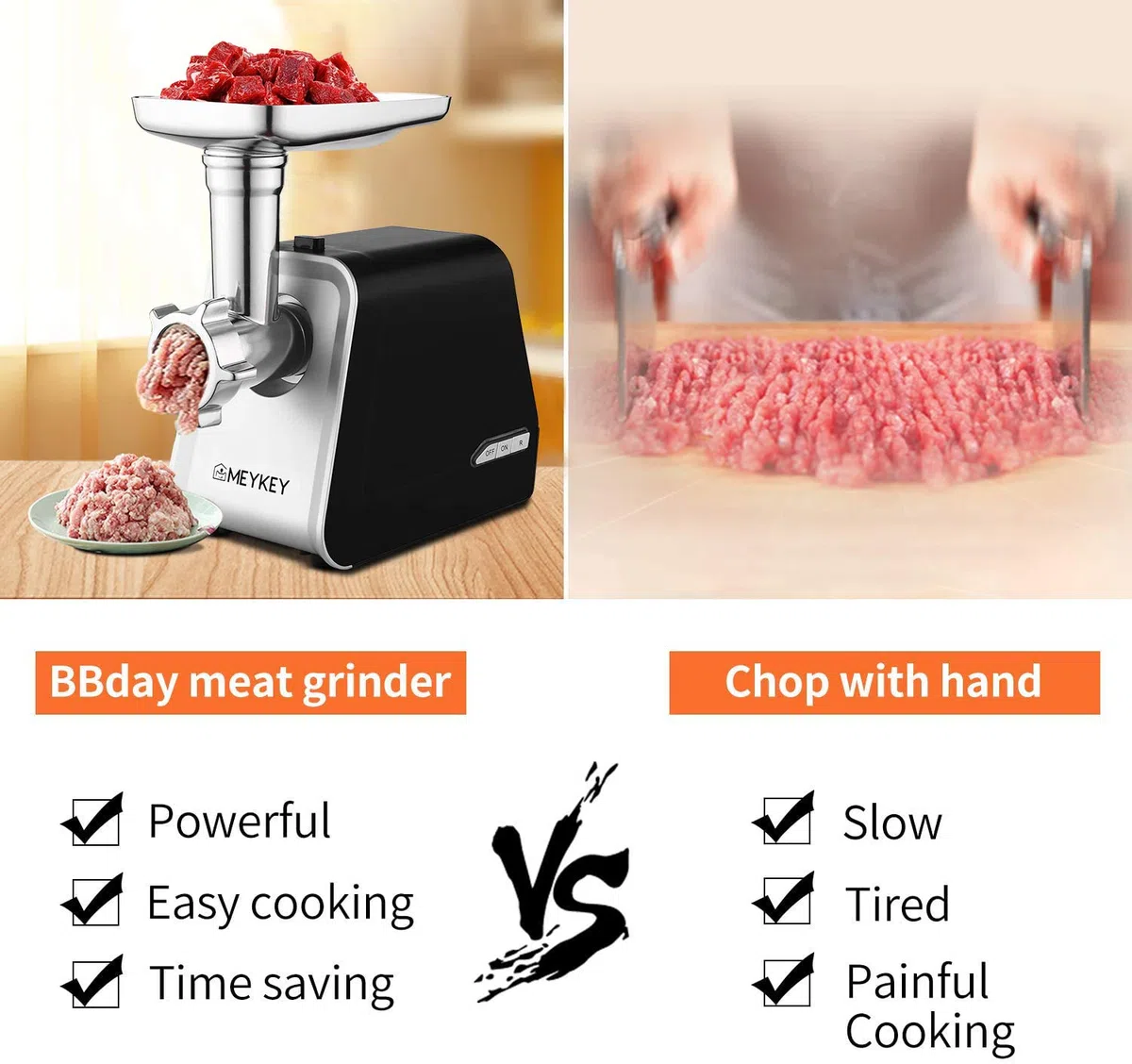 Tritacarne Elettrico Professionale 2000W con Insaccatrice e Accessorio Biscotti | Macina Carne con 3 Dischi per Carne Macinata, Salsicce, Kibbe e Biscotti - Qualità Professionale per Casa