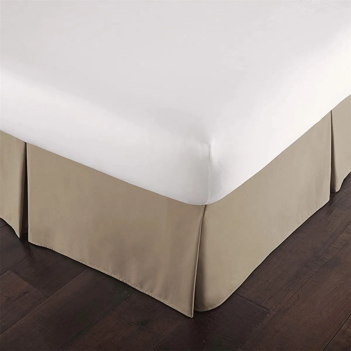 OMIREL Rivestimento per Giroletto Matrimoniale Vestiletto Matrimoniale Coprirete Singolo Gonna da Letto Elastica Plissettata in Poliestere Mantovana Giroletto,Marrone,180 * 200+35cm