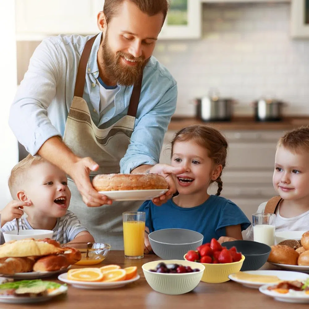 YunBey 10 Pezzi Ciotole Cucina in Plastica Grande Ciotole Colazione Riutilizzabile Infrangibile Leggera Insalatiera per Bambini e Adulti per Picnic Campeggio Ristorante