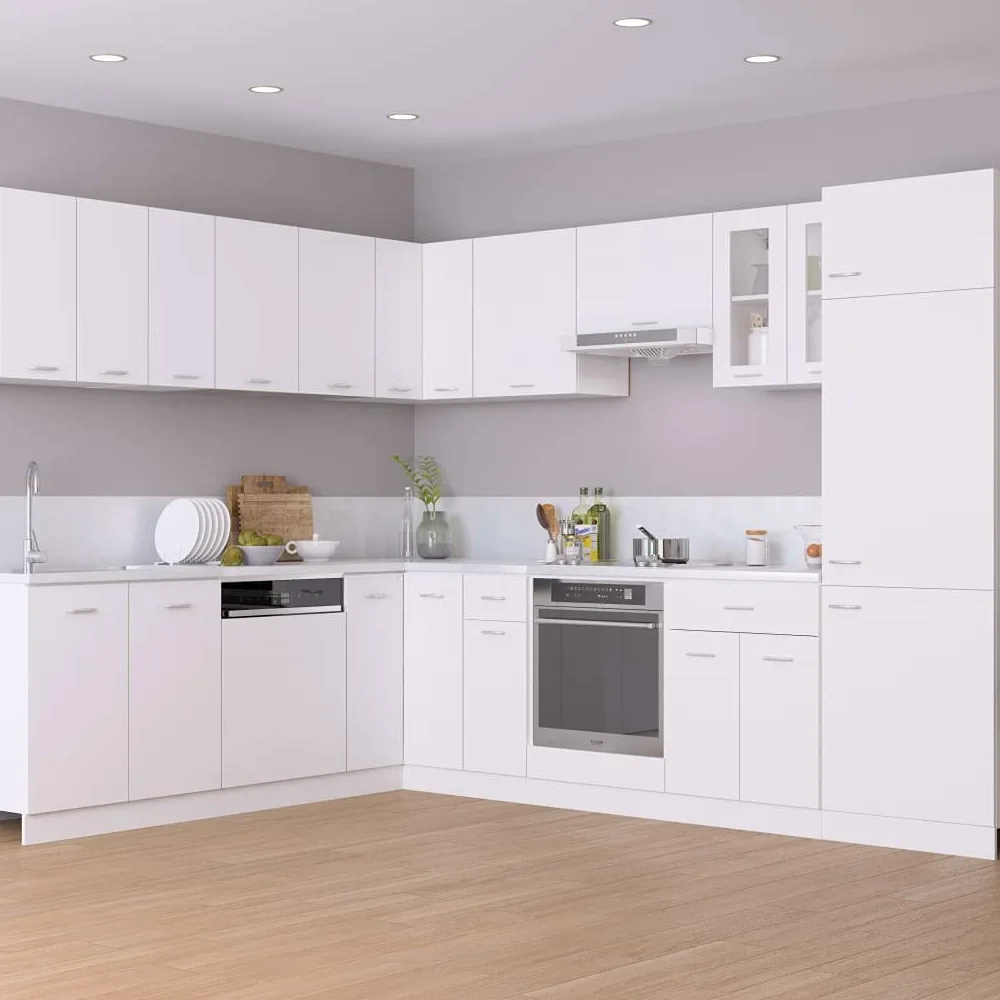 vidaXL Mobile sotto lavabo 80x46x81,5 cm, Legno ingegnerizzato, Bianco, Armadietto bagno, Mobile sotto lavello, Contenitore cucina & bagno, Montabile a parete