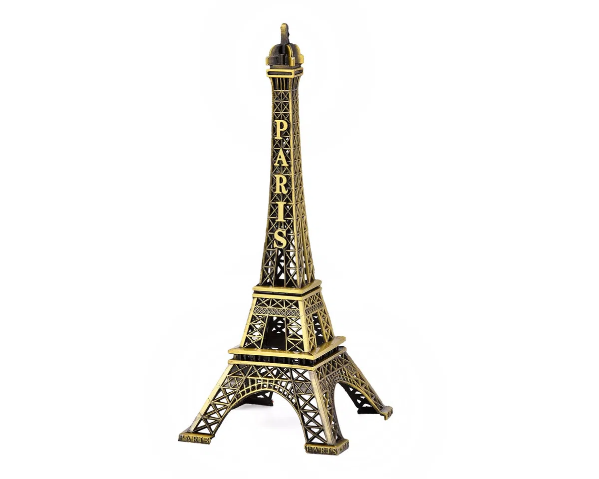 DSstyles Torre Eiffel Torre Statua Metallica Figurine per Souvenir - 32cm