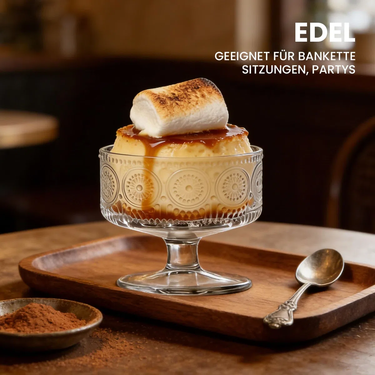 6 ciotole da dessert in vetro, per gelato, gambo corto, girasole, gamberetti, bicchieri da cocktail, antipasti, macedonia, budino, ciotole da cocktail con piede (n. T1808)