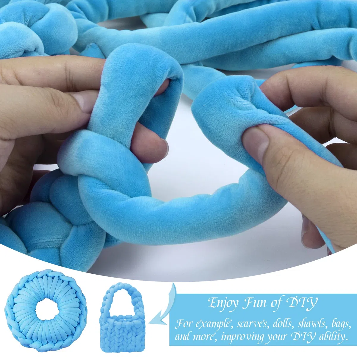 Fettuccia per Borse a Uncinetto, Filato Gigante 500g Filato di Lana Morbida Chunky Yarn Tubolare, Gomitoli Lana Grossa per Coperte a Mano, Animali Domestici, Letto (Giallo Caffè)