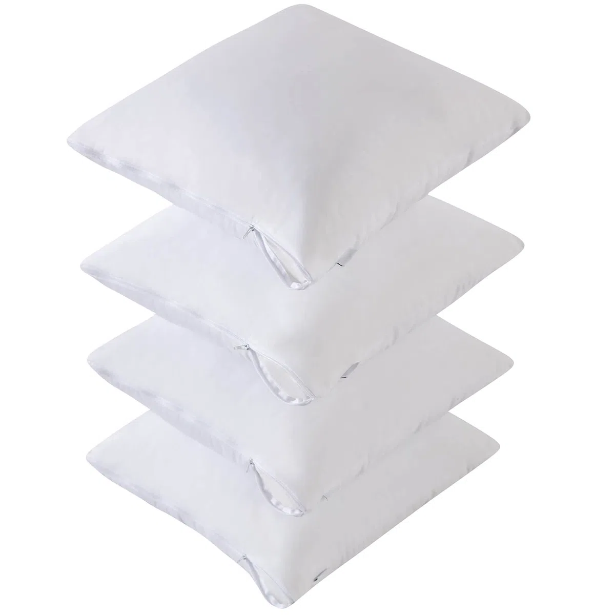 Confezione da 4 federe impermeabili a prova di piuma, con cerniera, 45,7 x 45,7 cm, per cuscini quadrati