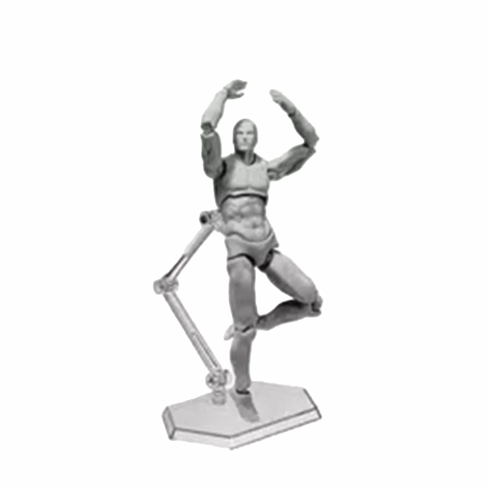 Ausla MANICHINO DA DISEGNO D'ARTISTA, CORPO ACTION FIGURE IN PVC, Base Antiscivolo Altamente Regolabile, Ideale per Schizzi e Fotografie (Uomo)