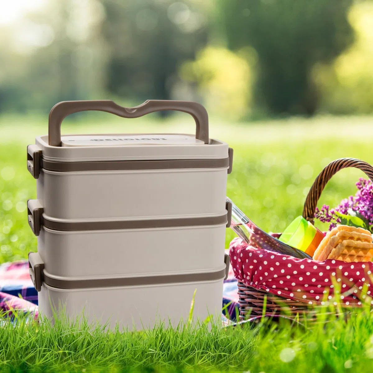 Lunch Box 2-Strati Bento Box 700-2800ML Bento Box Schiscetta Pranzo Porta Pranzo Ermetico Scatola Pranzo Acciaio Inox per Adulto Bambini Picnic Scuola Uffici, Senza BPA (2 piani)