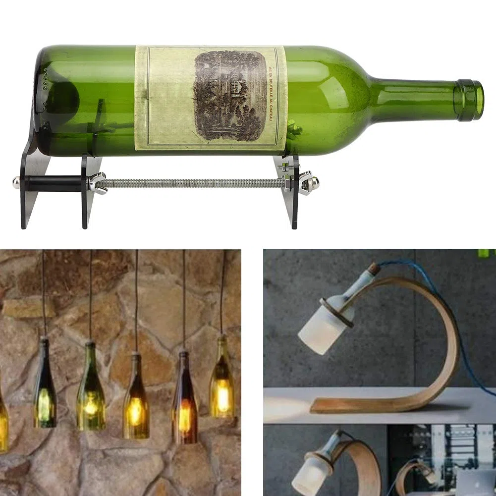 Taglierina per Bottiglie di Vetro, Kit di Utensili per Il Taglio di Bottiglie, Macchina Fai-da-Te per Tagliare Vino, Birra, Materiale PC Ad Alta Resistenza e Riciclaggio di Strumenti