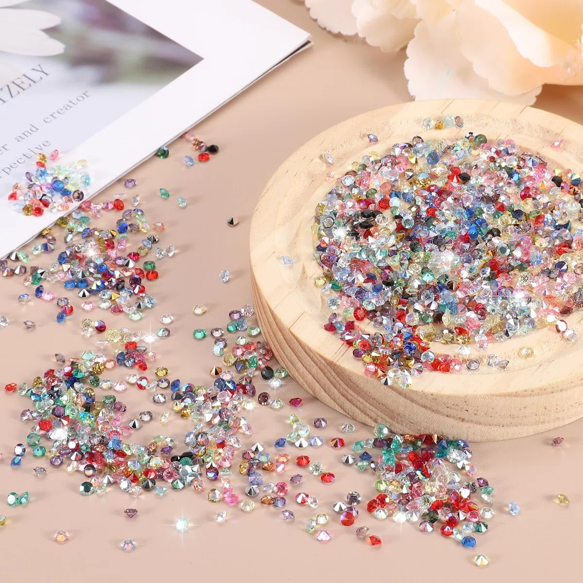 QUARKZMAN 16800 PCS Diamanti Finti da Tavolo Nuziale, Cristalli Acrilici Mini 3mm per Decorazioni Centrotavola, Riempimento Vaso, Perline (Viola Scuro)