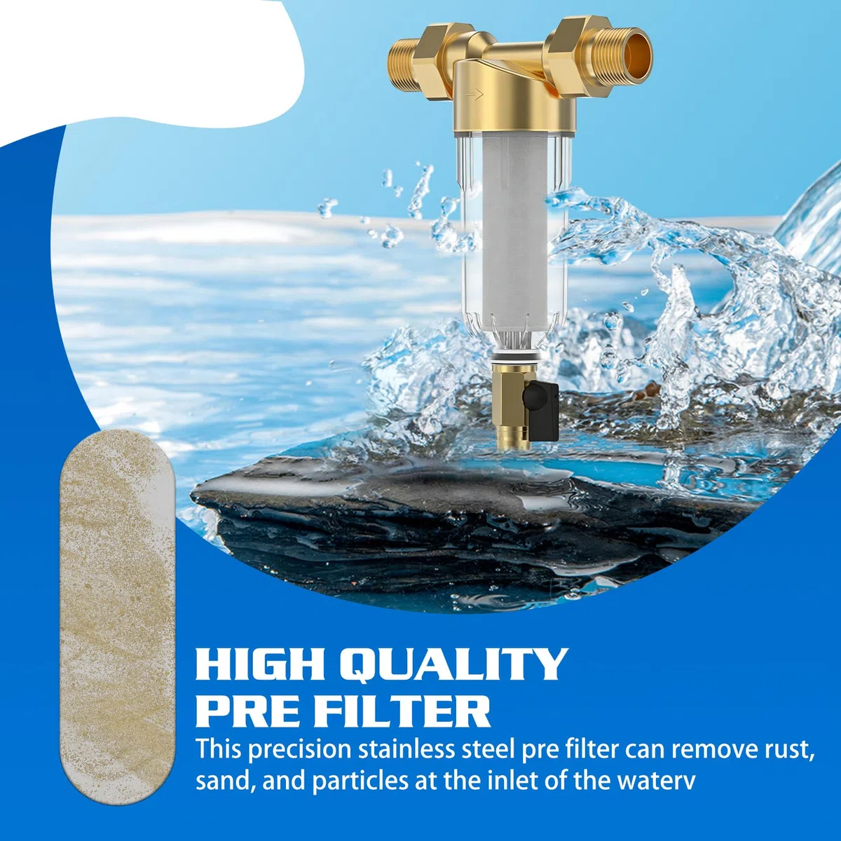 Filtro per acqua, 1 pollice, riutilizzabile, filtro per acqua riutilizzabile, filtro per acqua