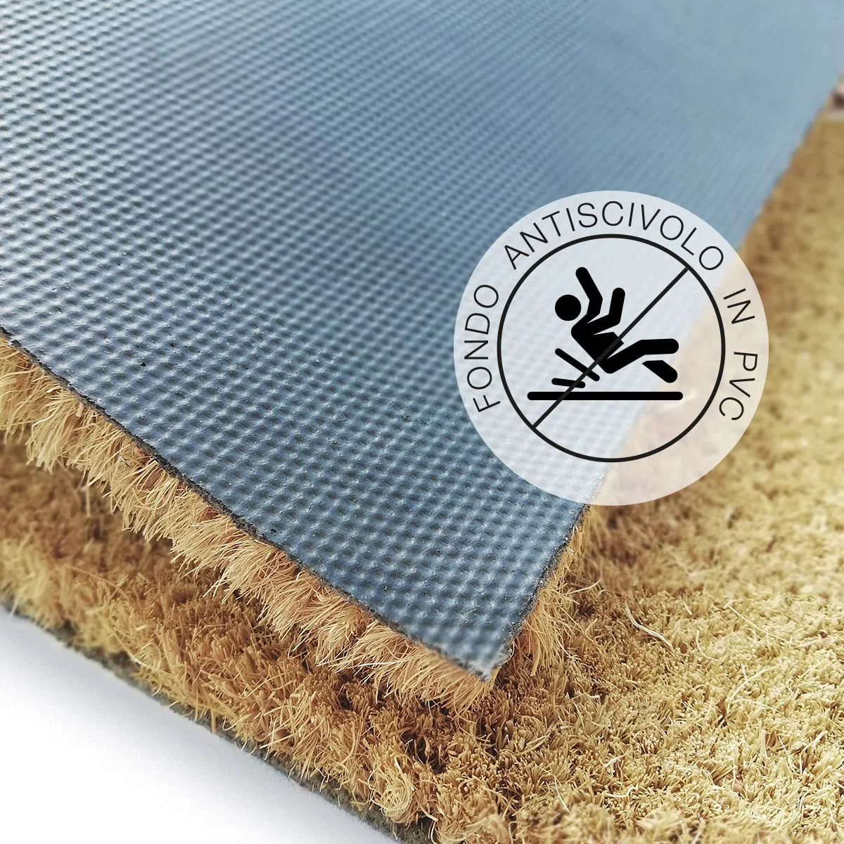 Banzaii Zerbino Ingresso Casa in Fibra di Cocco 40x70 cm, Tappeto Porta con Base Antiscivolo, Resistente e Ideale per Interno ed Esterno - Welcome Gattino