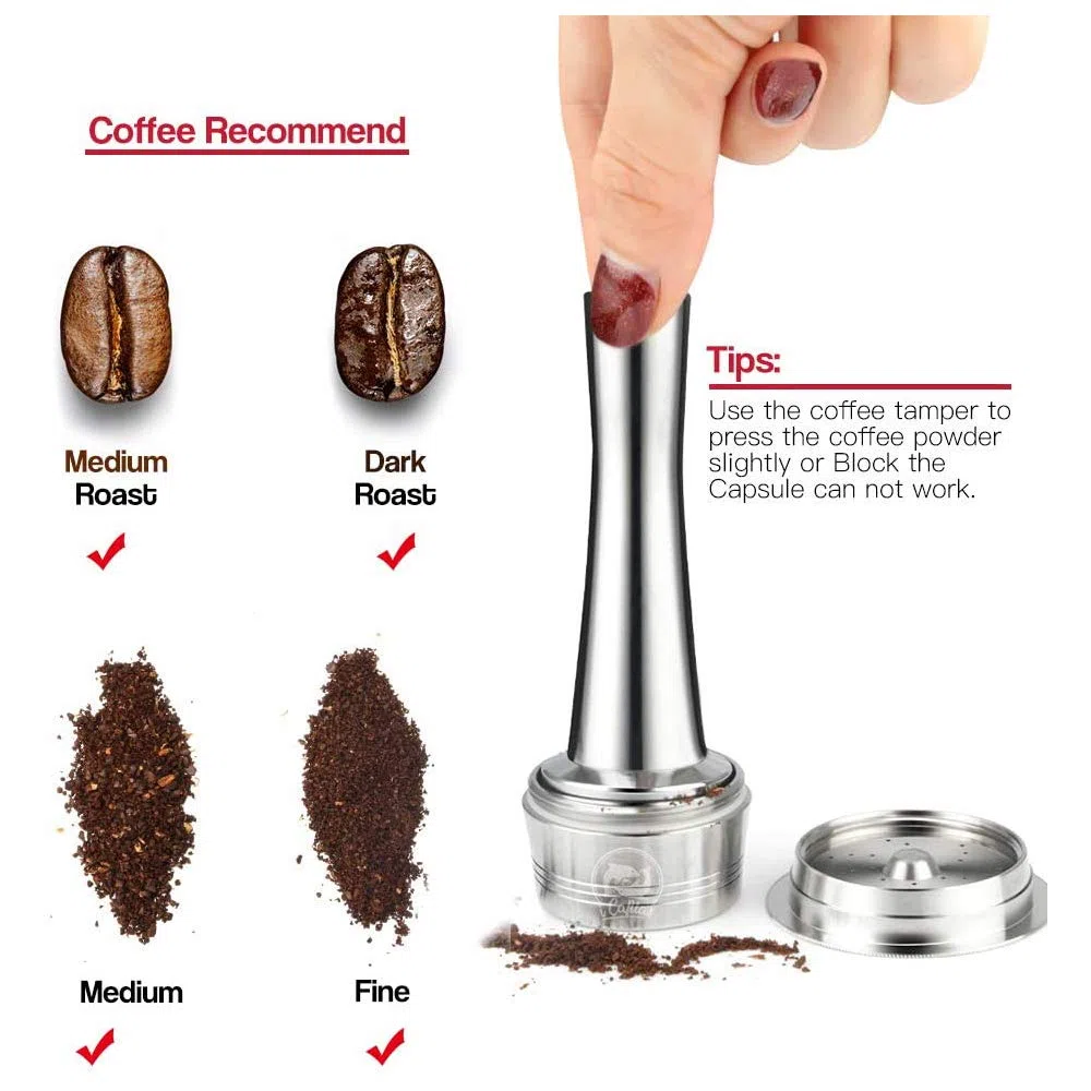 Illy Capsule Ricaricabili,Capsula Ricaricabile per Illy in Acciaio Inox, capsula filtrante per ILLY X9 X 8 X7.1 Y5 Y3 Y1.1 (capsule+tamper+Powder filler)